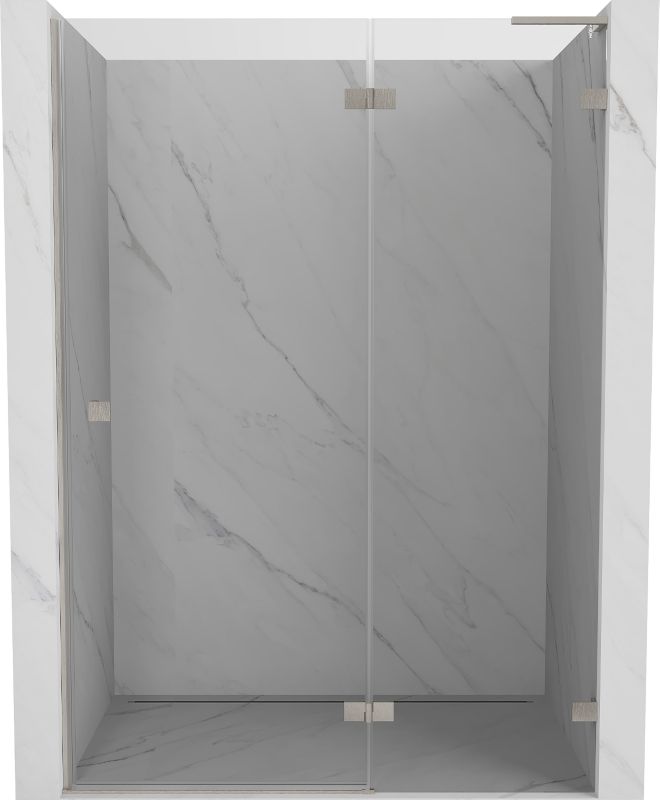Drzwi prysznicowe uchylne Mexen Lunar L transparent nikiel szczotkowany 130x200 cm 1 szt.