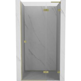 Drzwi prysznicowe uchylne Mexen Lunar L złote szczotkowane 80x200 cm 1 szt.