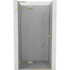 Drzwi prysznicowe uchylne Mexen Lunar L zloty transparent 125x200 cm 1 szt.