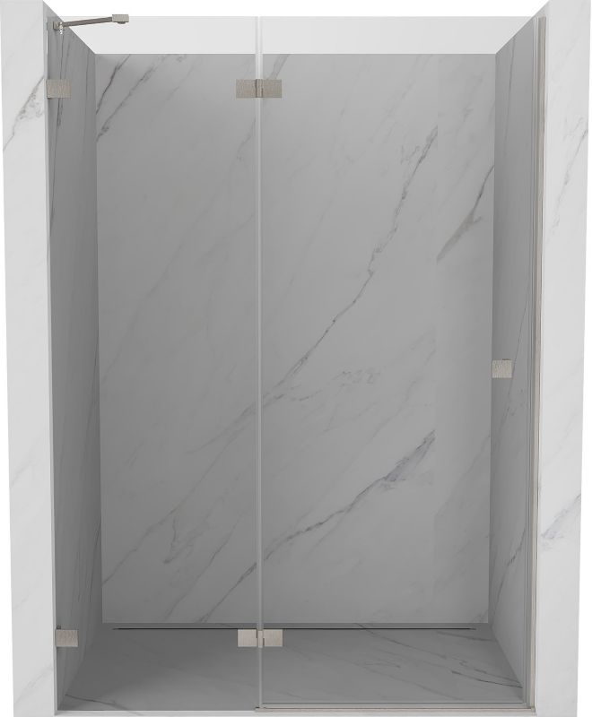 Drzwi prysznicowe uchylne Mexen Lunar transparent nikiel szczotkowany 130x200 1 szt.