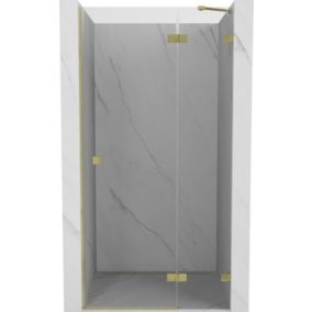 Drzwi prysznicowe uchylne Mexen Lunar złote szczotkowane 90x200 cm 1 szt.