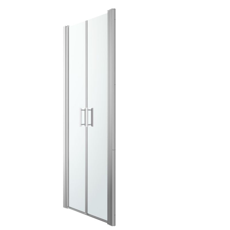 Drzwi prysznicowe uchylne podwójne GoodHome Beloya 80 cm chrom/transparentne