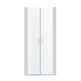 Drzwi prysznicowe uchylne podwójne GoodHome Beloya 90 cm chrom/transparentne