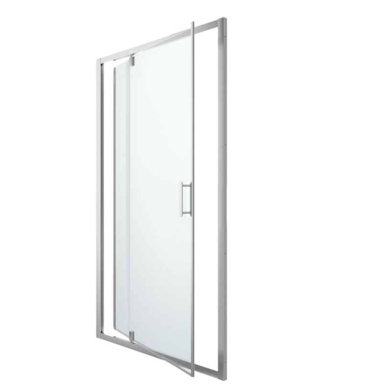 Drzwi prysznicowe wahadłowe GoodHome Beloya 120 cm chrom/transparentne