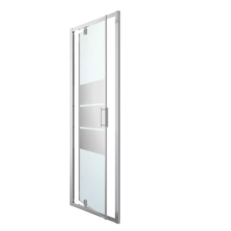 Drzwi prysznicowe wahadłowe GoodHome Beloya 70 cm chrom/szkło lustrzane