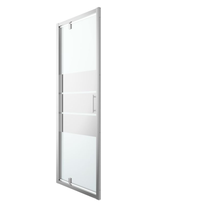 Drzwi prysznicowe wahadłowe GoodHome Beloya 80 cm chrom/szkło lustrzane