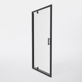 Drzwi prysznicowe wahadłowe GoodHome Beloya 90 cm czarne / transparentne