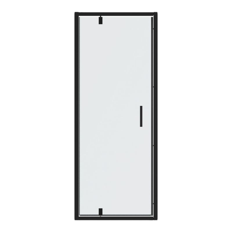 Drzwi prysznicowe wahadłowe GoodHome Ledava 80 cm czarne matowe / transparentne