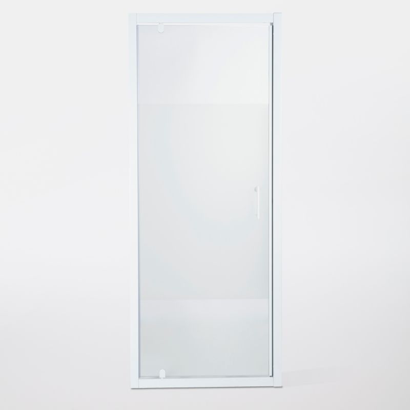 Drzwi prysznicowe wahadłowe Onega 90 cm biały/wzór