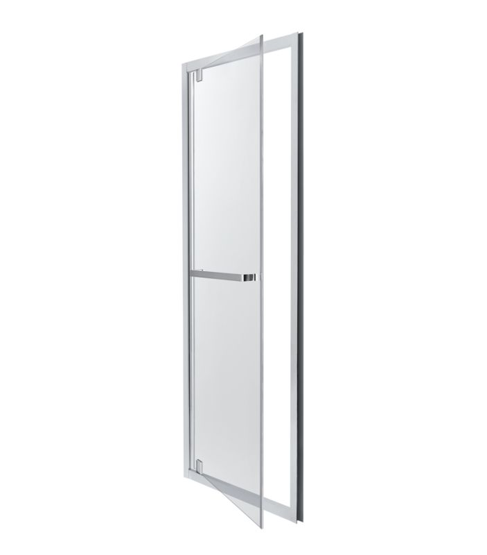 Drzwi prysznicowe wahadłowe Zilia 80 x 200 cm inox/szkło transparentne