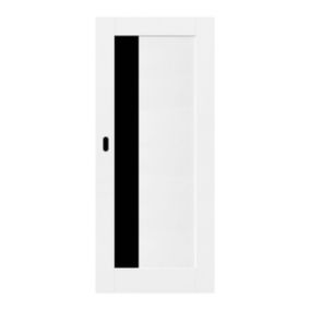 Drzwi przesuwne Fado 80 białe premium z czarną szybą