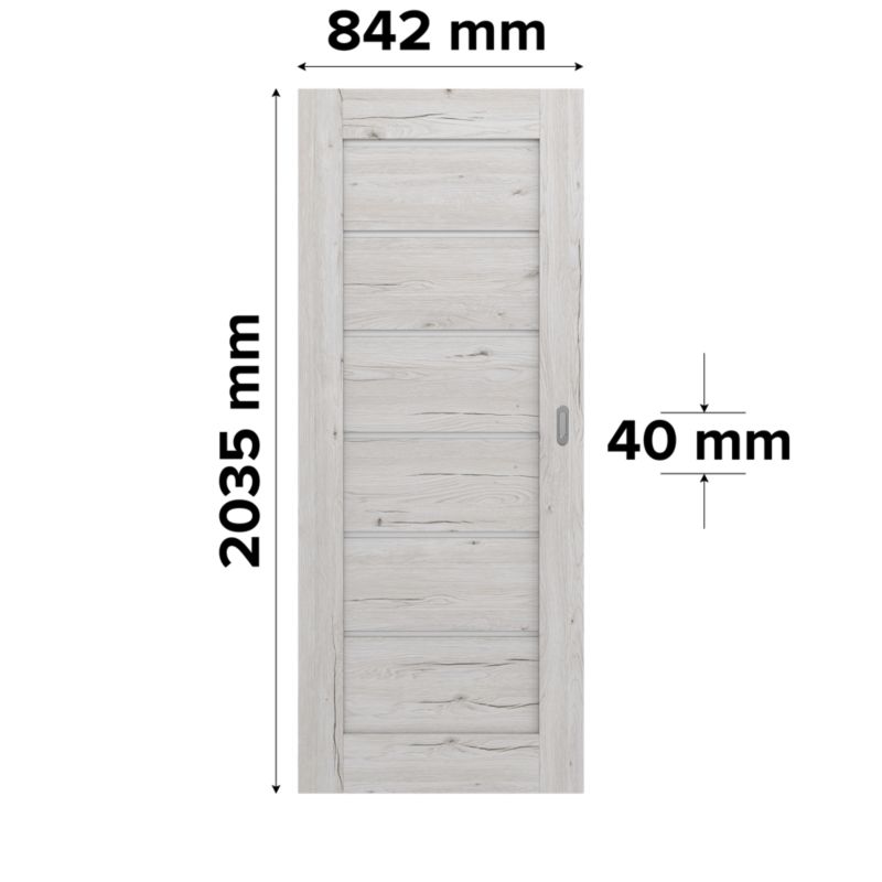Drzwi przesuwne Fortia Toreno silver 80 slim biała szyba
