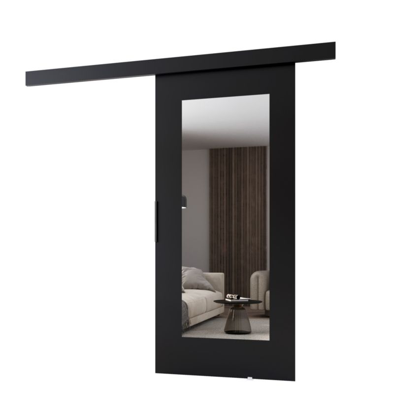 Drzwi przesuwne MINIO go for it CLEAN I 106 cm czarne z lustrem 1 szt.