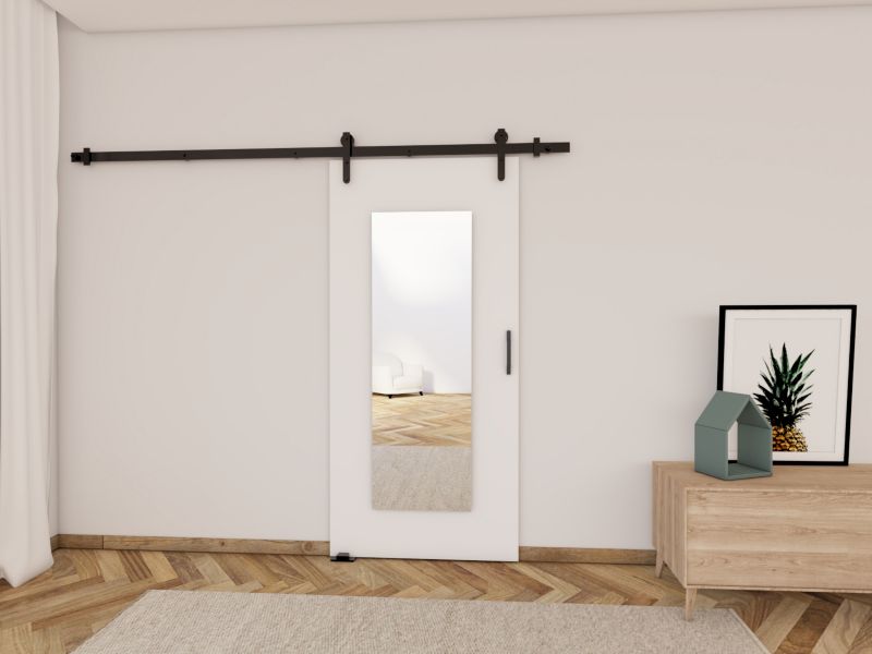 Drzwi przesuwne MINIO go for it LIFT I 76 cm białe z lustrem 1 szt.