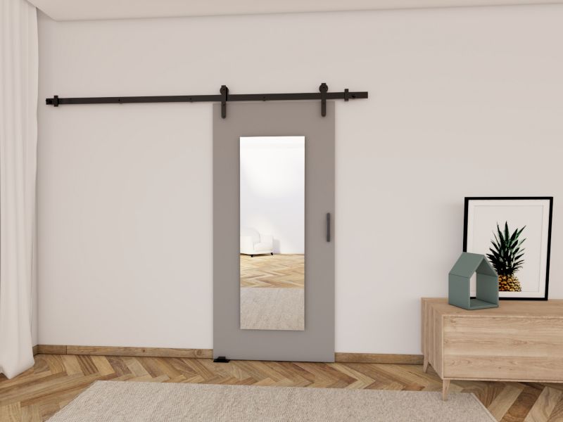 Drzwi przesuwne MINIO go for it LIFT I 76 cm szare z lustrem 1 szt.