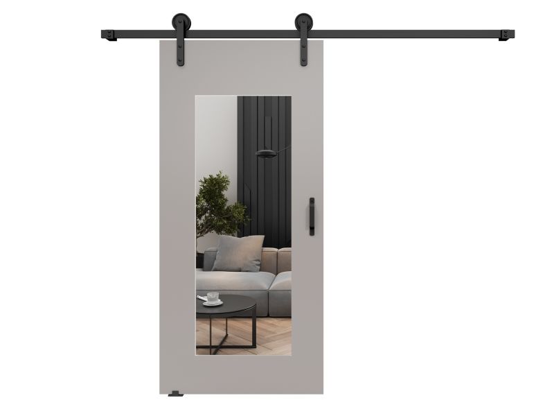 Drzwi przesuwne MINIO go for it LIFT I 86 cm szare z lustrem  1 szt.