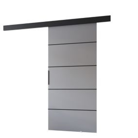 Drzwi przesuwne MINIO go for it PRIM 1K 86 cm szare z czarną maskownicą i listwami 1 szt.