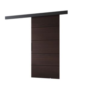 Drzwi przesuwne MINIO go for it PRIM 1K 96 cm wenge z czarną maskownicą i listwami 1 szt.