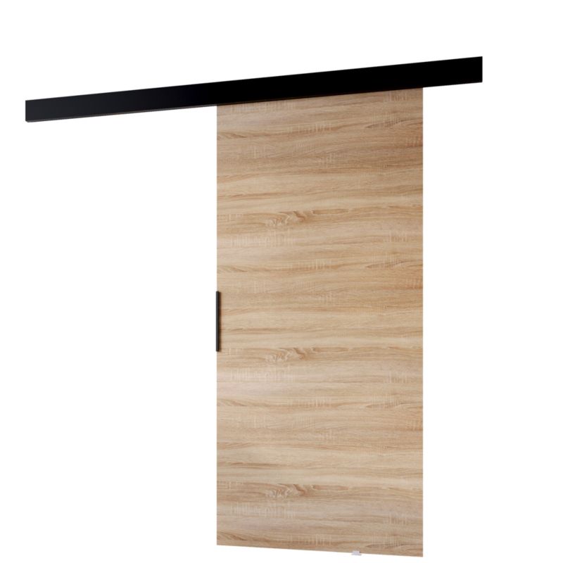Drzwi przesuwne MINIO go for it PRIM A 76 cm dąb sonoma z czarną maskownicą  1 szt.
