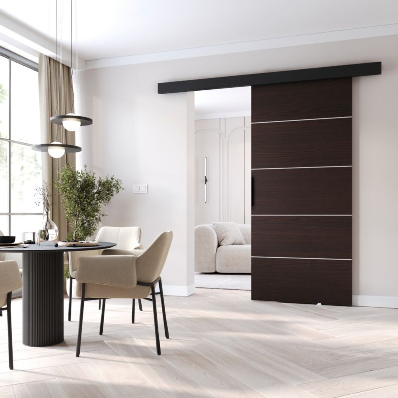 Drzwi przesuwne MINIO go for it PRIM B 76 cm wenge z czarną maskownicą 1 szt.