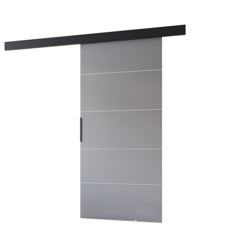 Drzwi przesuwne MINIO go for it PRIM B 96 cm szare z czarną maskownicą 1 szt.