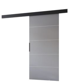 Drzwi przesuwne MINIO go for it PRIM B 96 cm szare z czarną maskownicą 1 szt.