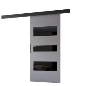 Drzwi przesuwne MINIO go for it PRIM C 86 cm szare z czarną maskownicą 1 szt.