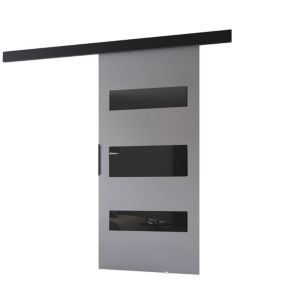 Drzwi przesuwne MINIO go for it PRIM D 96 cm szare z czarną maskownicą 1 szt.