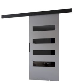 Drzwi przesuwne MINIO go for it PRIM F 86 cm szare z czarną maskownicą 1 szt.
