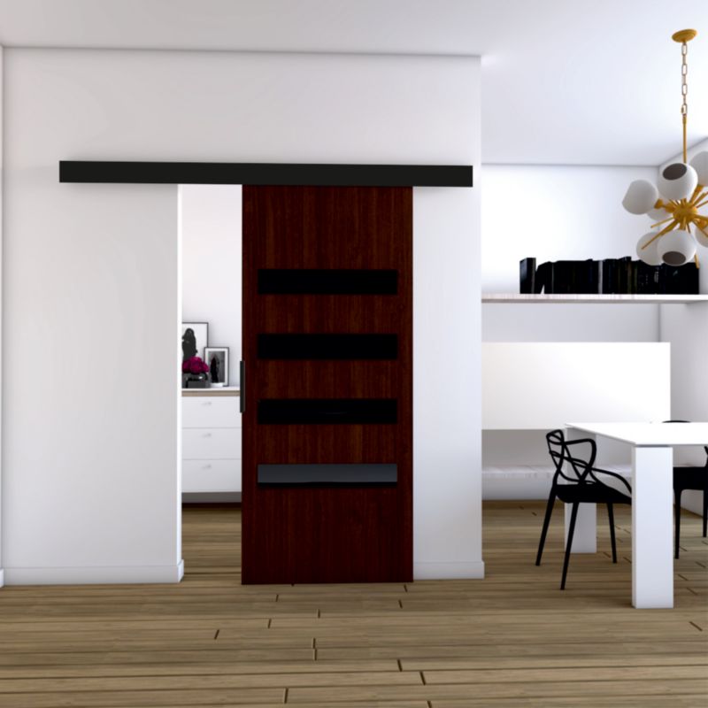 Drzwi przesuwne MINIO go for it PRIM F 96 cm wenge z czarną maskownicą 1 szt.