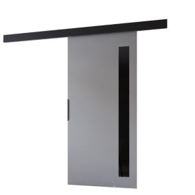 Drzwi przesuwne MINIO go for it PRIM G 86 cm szare z czarną maskownicą 1 szt.