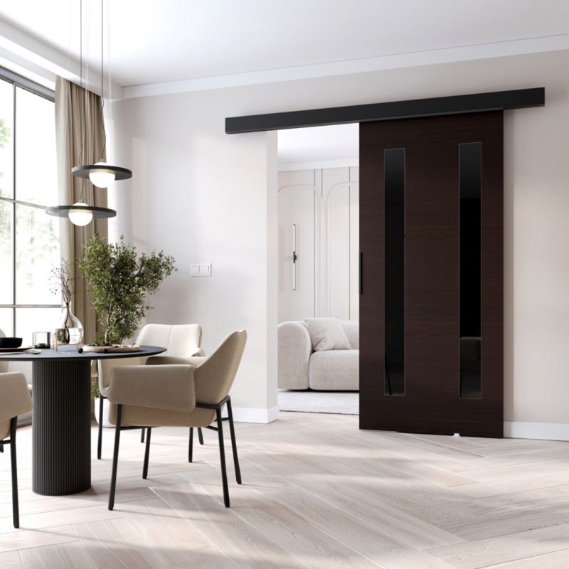 Drzwi przesuwne MINIO go for it PRIM H 106 cm wenge z czarną maskownicą 1 szt.
