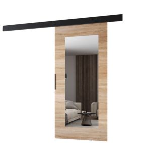 Drzwi przesuwne MINIO go for it PRIM I 76 cm dąb sonoma z czarną maskownicą 1 szt.