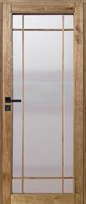 Drzwi przesuwne z przeszkleniem Windoor Veroli 80 - 2M dąb naturalny