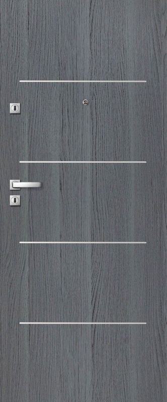 Drzwi wewnątrzklatkowe drewniane Dominos Alu 90 prawe grafitowe