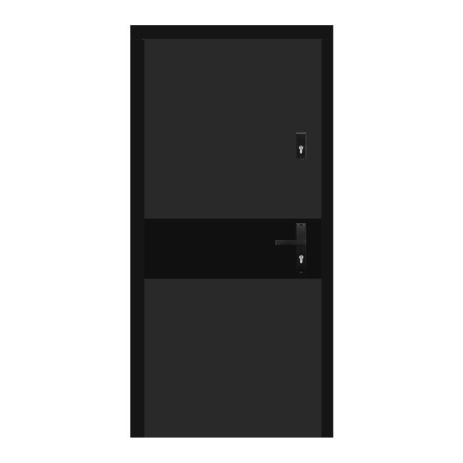 Drzwi wewnątrzklatkowe Stira door Ateron 90 lewe grafitowe czarny pas