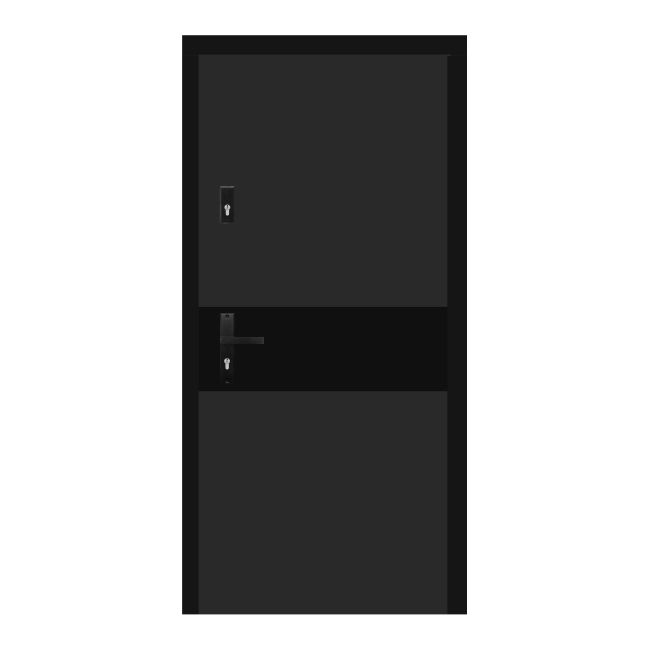Drzwi wewnątrzklatkowe Stira door Ateron 90 prawe grafitowe czarny pas