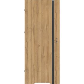 Drzwi z podcięciem Exmoor 60 lewe dąb grandson czarna szyba
