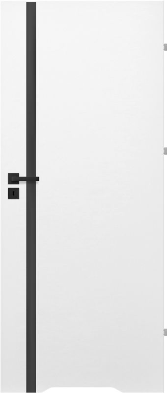 Drzwi z podcięciem Exmoor 60 prawe białe czarna szyba