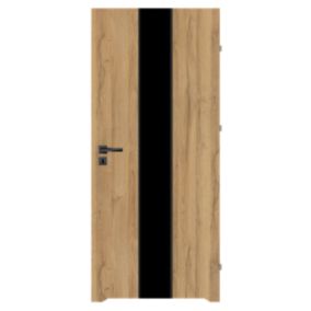 Drzwi z podcięciem Exmoor 70 prawe dąb grandson z czarną szybą