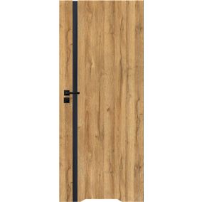 Drzwi z podcięciem Exmoor 80 prawe dąb grandson czarna szyba
