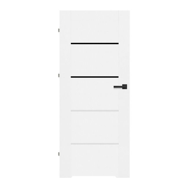 Drzwi z podcięciem Fortia Bolzano 60 lewe białe premium z czarnymi szybkami