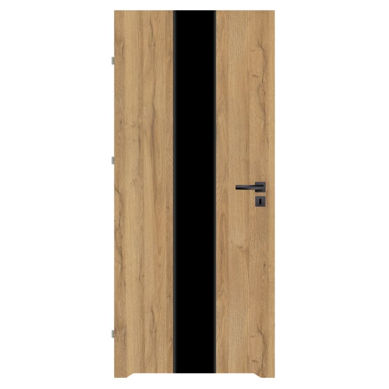 Drzwi z podcięciem Fortia Exmoor 70 lewe dąb grandson z czarną szybą