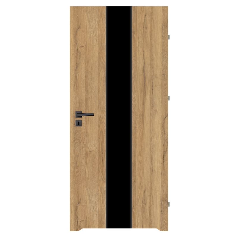 Drzwi z podcięciem Fortia Exmoor 80 prawe dąb grandson z czarną szybą