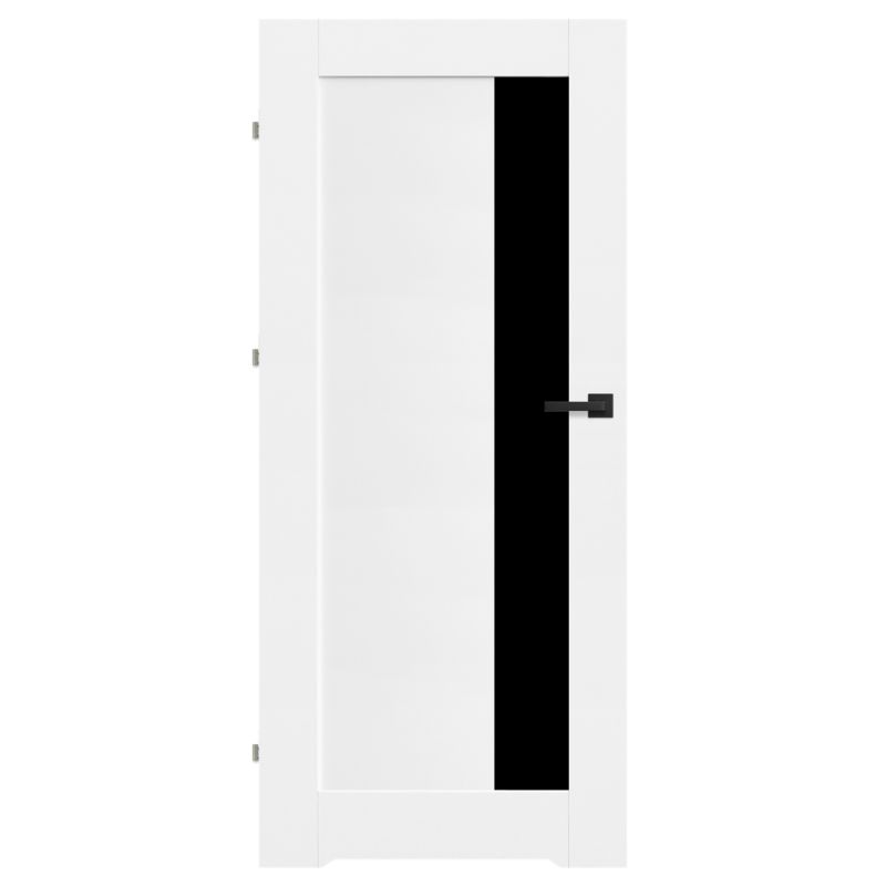 Drzwi z podcięciem Fortia Fado 70 lewe białe premium z czarną szybą