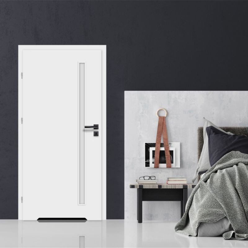 Drzwi z podcięciem Fortia Vigo 70 lewe białe biała szyba