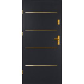 Drzwi zewnętrzne Atena 80 lewe czarny antracyt/złoto