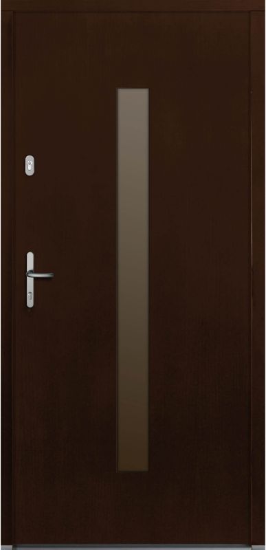 Drzwi zewnętrzne drewniane Anas 90 lewe orzech