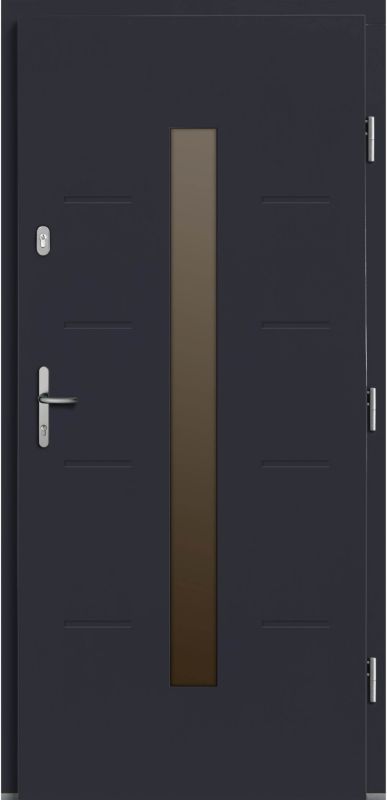 Drzwi zewnętrzne drewniane Anas 90 prawe antracyt
