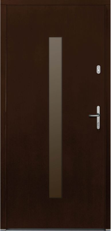 Drzwi zewnętrzne drewniane Anas 90 prawe orzech